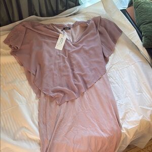 Pink Asymmetrical Flowy Dress